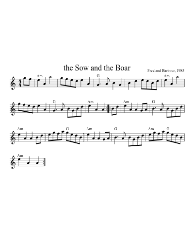 the Sow and the Boar (Version 13) sheet music preview