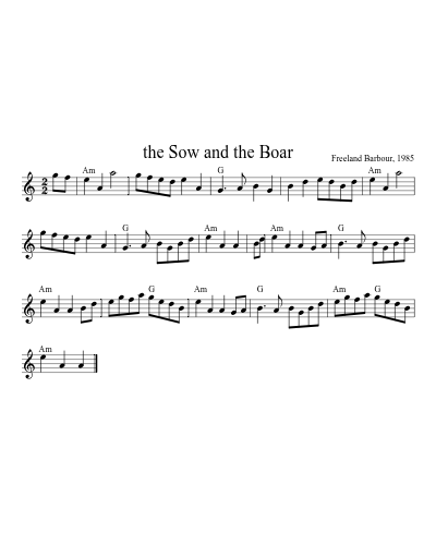 the Sow and the Boar (Version 14) sheet music preview