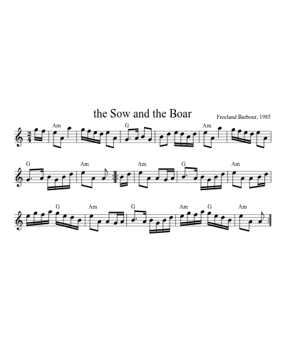 the Sow and the Boar (Version 18) sheet music preview