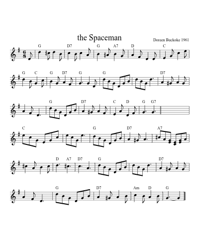 the Spaceman sheet music preview