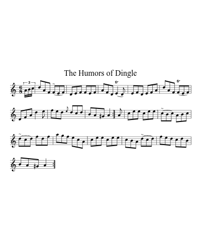 The Humors of Dingle sheet music preview