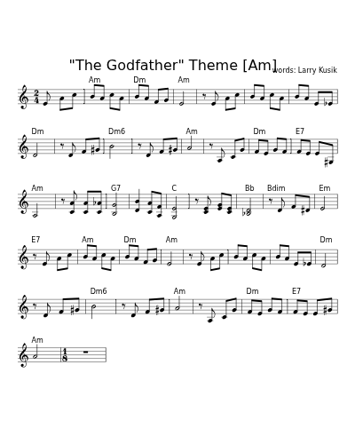 "The Godfather" Theme   [Am] preview