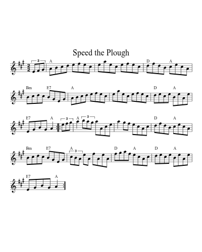 Speed the Plough (Version 20) sheet music preview