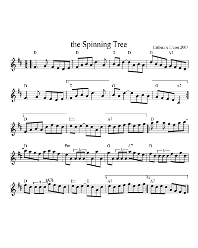 the Spinning Tree sheet music preview