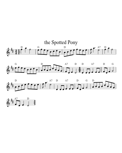 the Spotted Pony (Version 2) sheet music preview