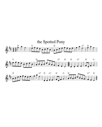 the Spotted Pony (Version 8) sheet music preview