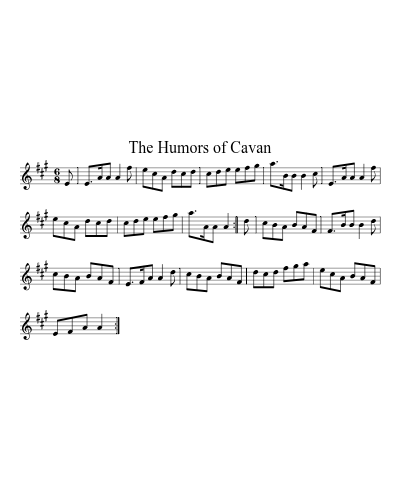 The Humors of Cavan sheet music preview