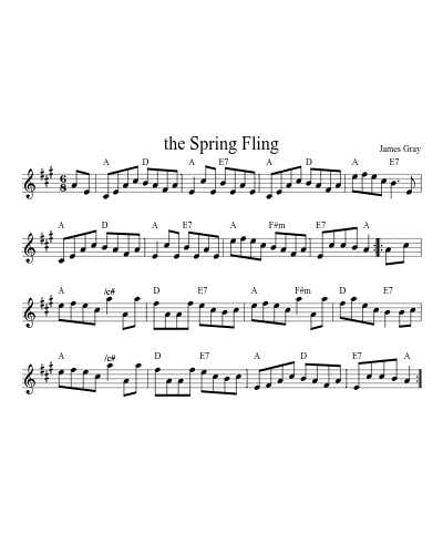 the Spring Fling sheet music preview