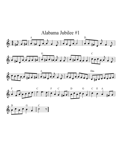 Alabama Jubilee #1 (Version 4) sheet music preview