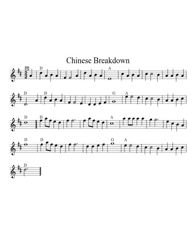 Chinese Breakdown (Version 9) sheet music preview