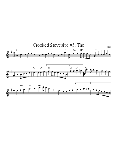 Crooked Stovepipe #3, The (Version 3) sheet music preview