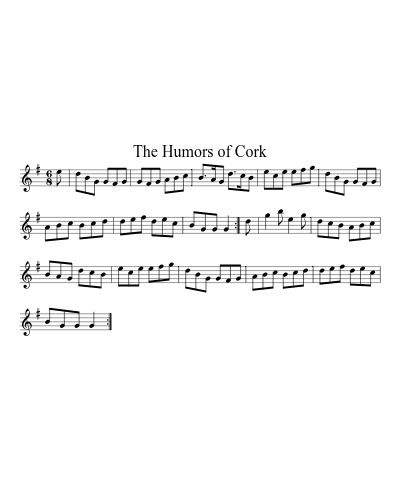 The Humors of Cork sheet music preview