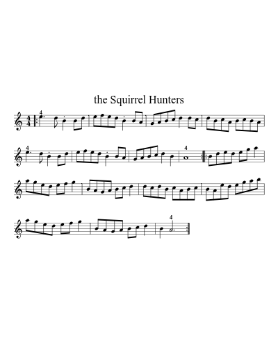 The Squirrel Hunters (Version 6) sheet music preview