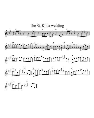 The St. Kilda wedding (Version 2) sheet music preview