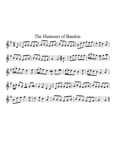 The Humours of Bandon sheet music preview