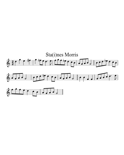 Sta(i)nes Morris (Version 2) sheet music preview