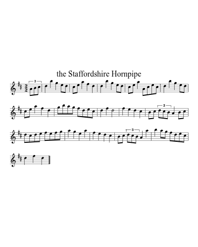 the Staffordshire Hornpipe sheet music preview