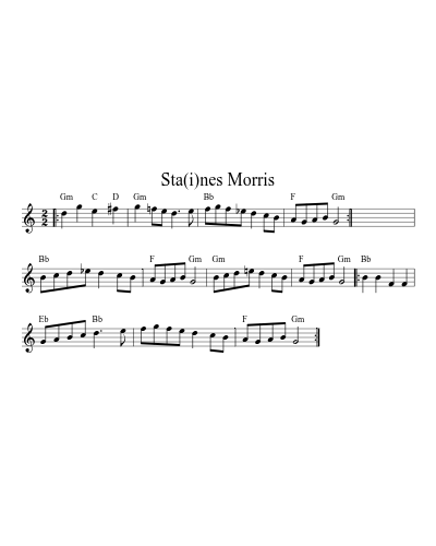 Sta(i)nes Morris (Version 3) sheet music preview