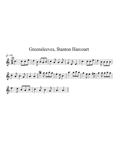 Greensleeves, Stanton Harcourt