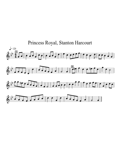 Princess Royal, Stanton Harcourt sheet music preview