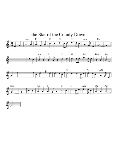 The Star Of The County Down (Version 5) sheet music preview