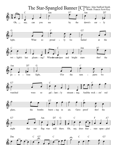 The Star-Spangled Banner    [D]