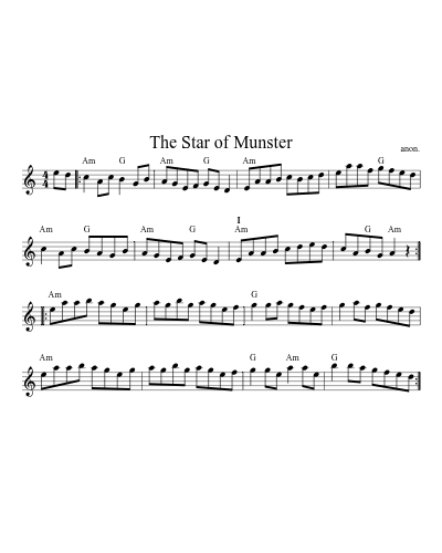 The Star of Munster (Version 17) sheet music preview
