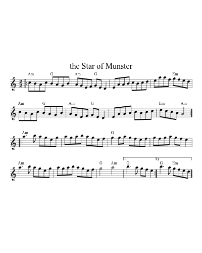 The Star of Munster (Version 18) sheet music preview