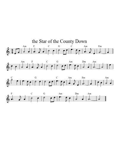 The Star Of The County Down (Version 6) sheet music preview