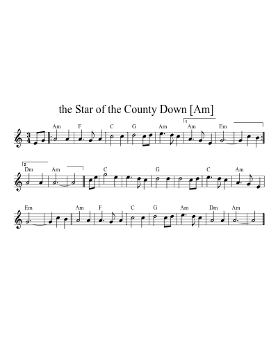 the Star of the County Down   [Am] (Version 7)