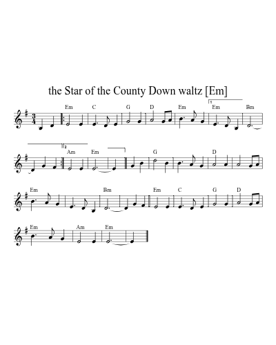 the Star of the County Down waltz [Em] sheet music preview