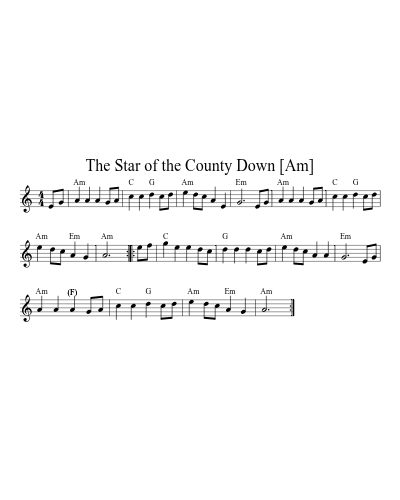 The Star of the County Down jig [Em] (Version 2) sheet music preview