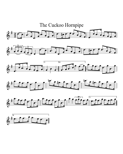 The Cuckoo Hornpipe sheet music preview