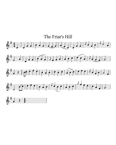 The Friar's Hill sheet music preview