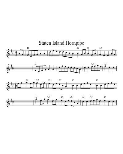 Staten Island Hornpipe (Version 9) sheet music preview