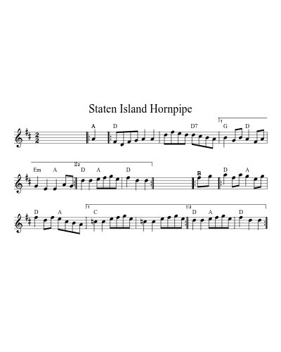 Staten Island Hornpipe (Version 17) sheet music preview