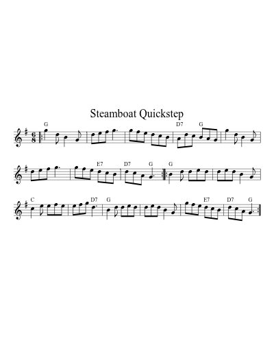 Steamboat Quickstep (Version 13) sheet music preview