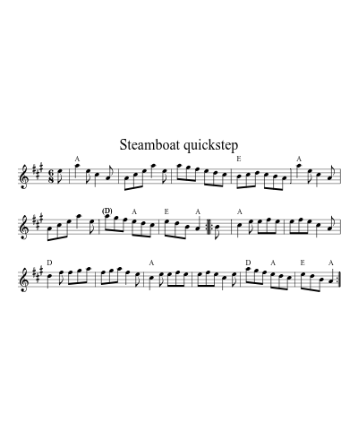 Steamboat Quickstep (Version 14) sheet music preview
