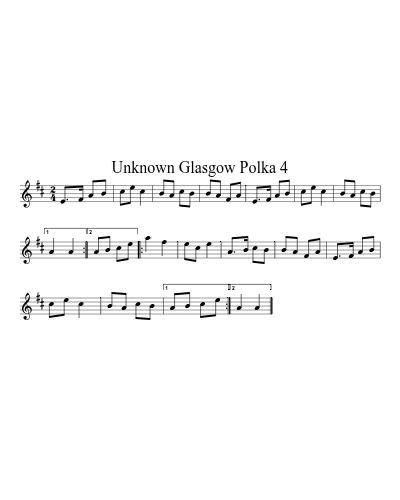 Unknown Glasgow Polka 4 sheet music preview