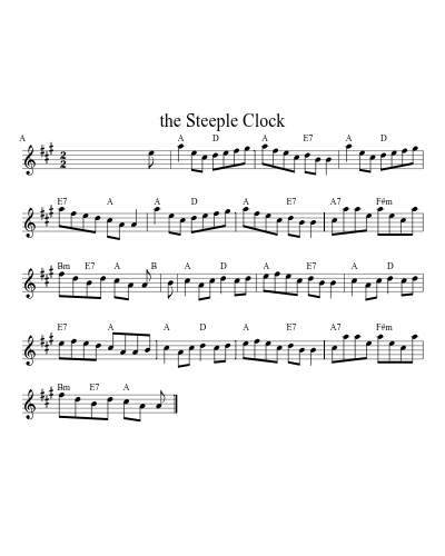 the Steeple Clock (Version 3) sheet music preview