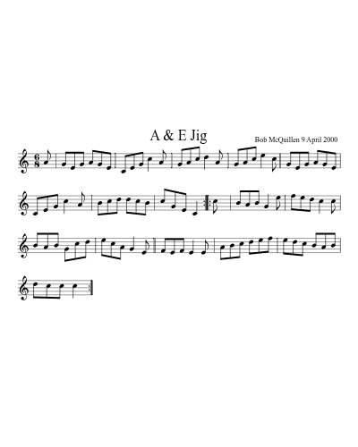 A & E Jig sheet music preview