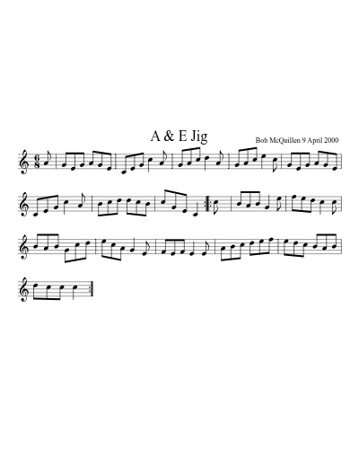 A & E Jig (Version 2) sheet music preview