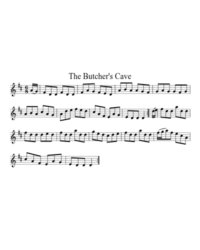 The Butcher's Cave sheet music preview