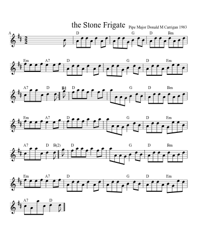 the Stone Frigate sheet music preview