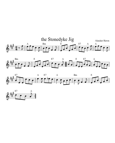the Stonedyke Jig (Version 2) sheet music preview