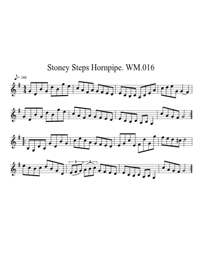 Stoney Steps Hornpipe. WM.016
