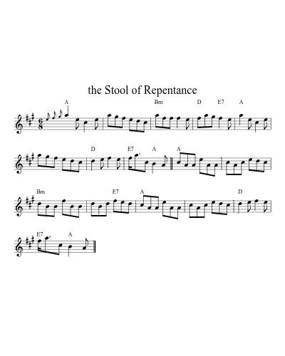 The Stool of Repentance (Version 7) sheet music preview