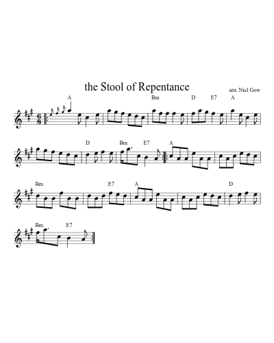 The Stool of Repentance (Version 9) sheet music preview