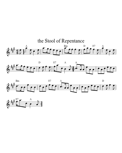 The Stool of Repentance (Version 16) sheet music preview