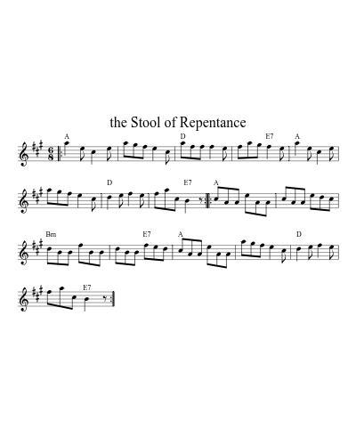 The Stool of Repentance (Version 17) sheet music preview